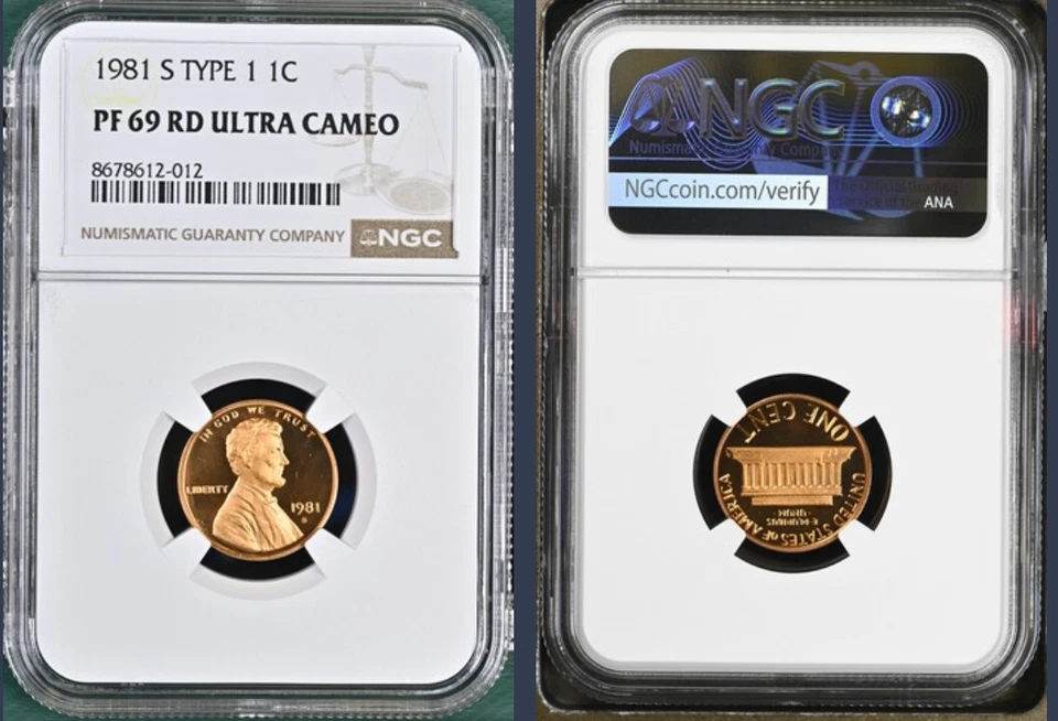 PF69 RD UCAM 1981-S Type 1 Lincoln Memorial Cent NGC Graded Brown Lbl - Image 1 of 1