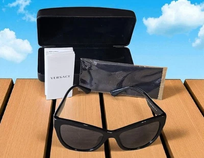 Gafas de sol para mujer VERSACE VE4417U 535887 ojo de gato negras gris oscuro 56 mm con estuche Foto 1 de 4