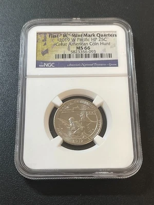 2019 W PACIFIC HP ATB QUARTER NGC MS-66 - UNCIRCULATED - WEST POINT - SLAB -25C - Image 1 of 2