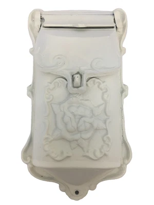 Белая викторианская роза репродукция чугунный настенный почтовый ящик новые слоты для открытия почты - Изображение 1 из 4
