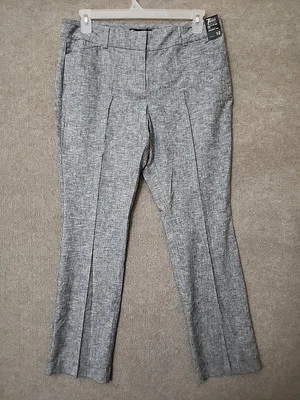 7th Avenue Signature Fit Dress Pants Womens 12 Blue Linen Blend Stretch NEW - Image 1 of 4