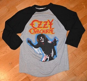 *1981 OZZY OSBOURNE* vtg concert tour raglan jersey shirt S/M 80's Black Sabbath - Picture 1 of 3