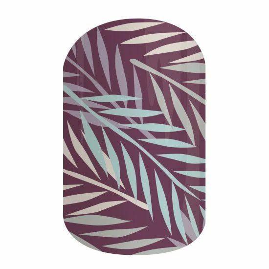 Jamberry Nail Wrap ~ MEIA FOLHA ~ HARVEST FRONDS ('15 Stylebox) Folhas de Palmeira Raras - Imagem 1 de 4