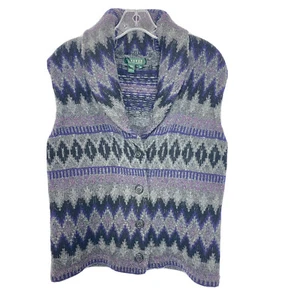 Lauren Ralph Lauren Tribal aztecischer Südwesten Lammwolle Pullover Weste Größe M - Bild 1 von 6