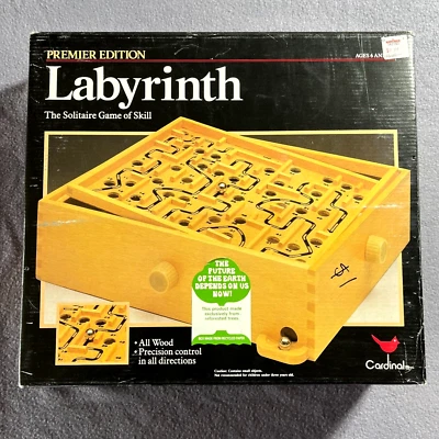 Vintage Cardinal Labyrinth Premiere Edition Game, 1993 Marbles Included All Wood - Image 1 of 4