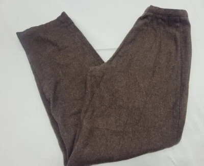 Pantalones marrones vintage para mujer antiguos azul marino tienda de ropa mezcla de lana talla 2 cremallera lateral Foto 1 de 4