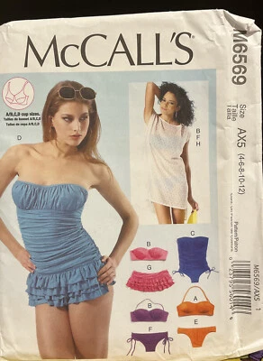 McCall's Sewing Pattern 6569, Bathing Suits and Cover Up, Size 4 - 12  New - Image 1 of 2