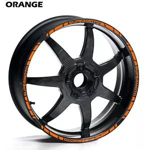 KTM SUPERMOTO MOTORCYCLES WHEEL RIM STRIPES TAPE DECALS STICKERS BIKE KIT - Picture 1 of 12