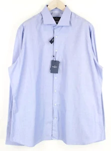 Hackett Delgado Algodón Azul Camisa 44/17.5 Hombre Cuello Corte Manga Larga - Imagen 1 de 9