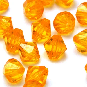 Lot of 100 Plastic Acrylic 8mm Double Cone Faceted Bicone Diamond Shaped Beads - Picture 1 of 15