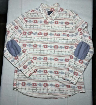 Topman Azteca Navajo Suroeste Oeste Estampado Tribal Abotonado Talla XXL Foto 1 de 4