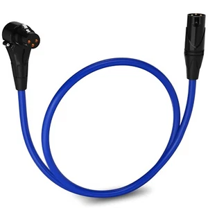 LyxPro 1.5 Feet Right Angle XLR Female to Male 3 Pin Mic Cord for Powered Audio - Picture 1 of 7