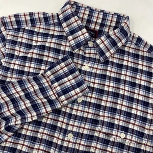 UNTUCKit Khulmann Med Cotton Blue White Plaid Long Sleeve Button Front Shirt - Picture 1 of 5