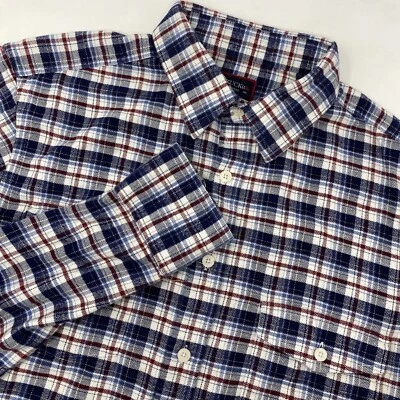 UNTUCKit Khulmann Med Cotton Blue White Plaid Long Sleeve Button Front Shirt - Image 1 of 4