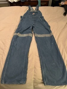 Red Cap Coveralls / Overalls Mens 32x34 Jeans Safety Reflecting Pants 🔥 Vintage - Picture 1 of 9