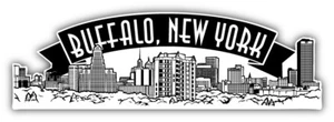 Buffalo New York City View Car Bumper Sticker Decal  -  ''SIZES''  - Picture 1 of 1