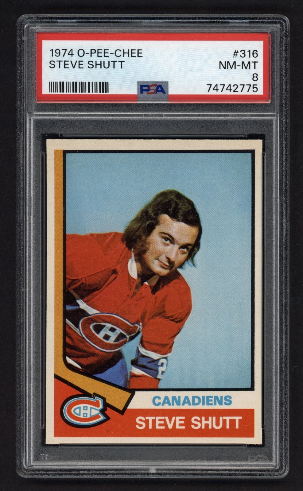 1974 OPC #316 STEVE SHUTT ROOKIE CARD PSA 8 NEAR MINT-MINT
