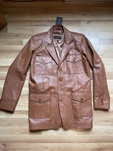 Leder kultige britische hellbraune Feldjacke, Größe 42-44! Neu! Machen Sie ein Angebot! - Bild 1 von 15