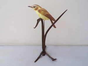 Albany Royal Worcester Porcelain Warbler Bird On Bronze Reeds - Picture 1 of 11