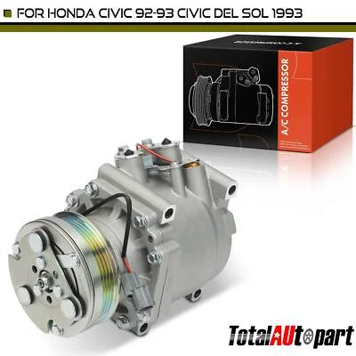 A/C Compressor with Clutch & 4-Groove for Honda Civic 1992-1993 Civic del Sol - Image 1 of 4
