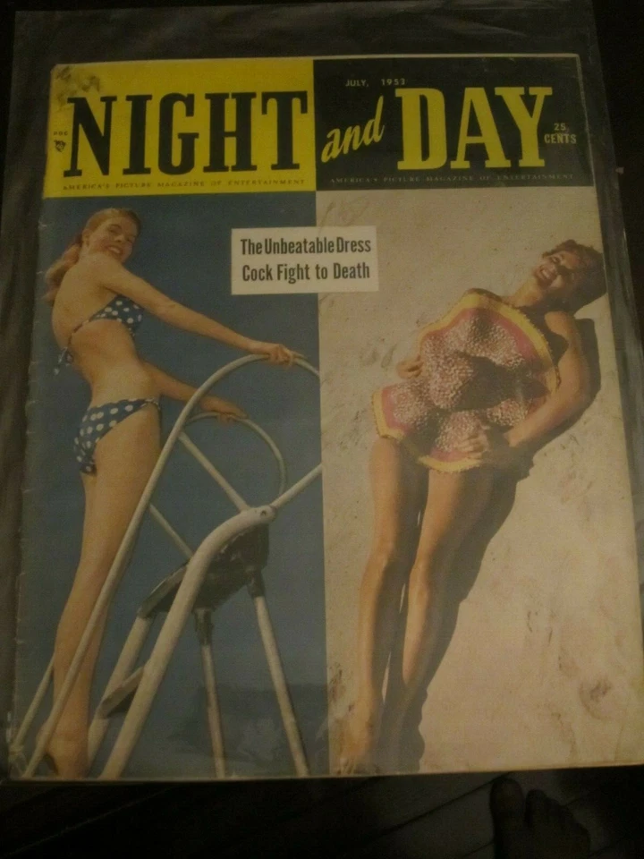Night and Day Magazine July 1953 Cock Fight to Death Unbeatable Dress - Image 1 of 1
