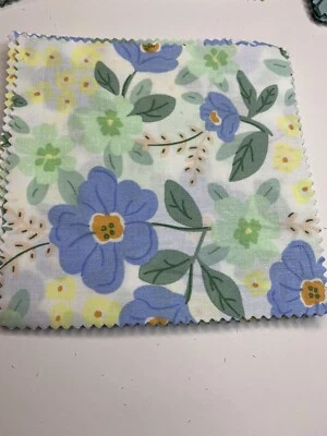20 - 5” X 5” Moda Fabric Squares (  Blue /Multi Color Floral) - Image 1 of 2