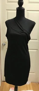 Black Dress Asymetric Twist-Front Dress Shein Sz Tall XL NEW - Picture 1 of 4
