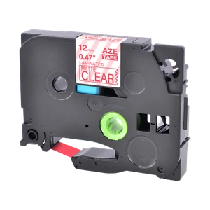 Cinta de etiqueta transparente TZ-M32 TZe-M32 12 mm roja sobre mate para Brother P-Touch PT-D210 540 - Imagen 1 de 7