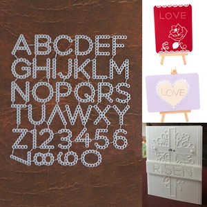 Alfabeto recortado tachonado w Números Troqueles de corte – Letras mayúsculas Stitch Marquee - Imagen 1 de 4