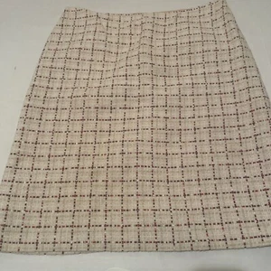 MaxMara Studio  Women’s Tweed Tan Red Size 14 Office Business Skirt - Picture 1 of 7