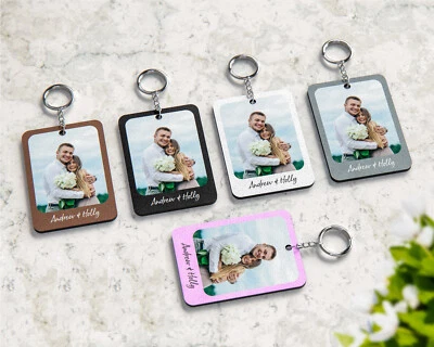 Personalised Photo Key Ring, Custom Gift, Any Image Logo and text - Leather - Image 1 of 4