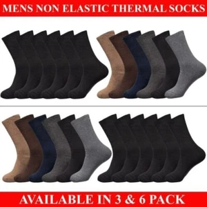 Uomo Diabetico Calzini Non Elastico 3 6 Paia Termico Spesso Invernale Caldo UK - Picture 1 of 5