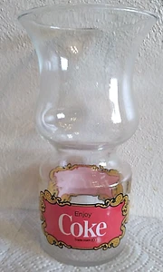 Libbey Vintage Coca Cola Glass Hurricane Shaped Floating Candle Holder - Picture 1 of 6