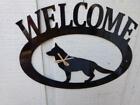 German Shepherd Handcrafted Metal Welcome Sign black silhouette Made in the USA