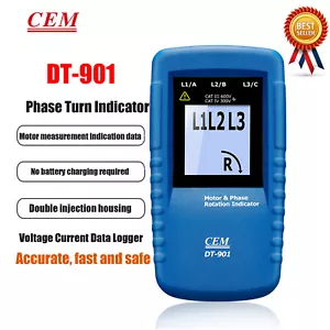 CEM DT-901 Indicador de Rotación de Fase/Probador de Polaridad y Fugas a Tierra - Imagen 1 de 5