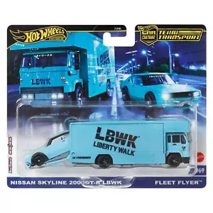 1:64 Hot Wheels Premium 2024 Team Trasporto Nissan Skyline 2000 Gt-R Lbwk + Flee - Foto 1 di 1