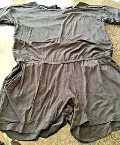 Ladies J CREW Black Knit Short Sleeve Shorts Jumpsuit Romper (LARGE) - Picture 1 of 5