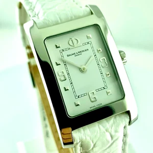 Orologio Baume & Mercier Hampton acciaio quarzo quadrante bianco per uomo donna - Picture 1 of 7
