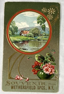 Souvenir Embossed Postcard Wethersfield Springs, New York circa 1911 - Picture 1 of 5