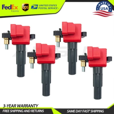 Set of 4 For 2002-2003 Subaru Impreza WRX 2.0L H4 Ignition Coils 22433-AA421 - Image 1 of 4