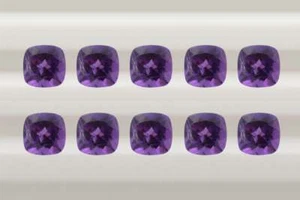 3MM TO 8MM NATURAL AFRICAN PURPLE AMETHYST CUSHION CUT FACETED LOOSE GEMSTONE - Picture 1 of 3