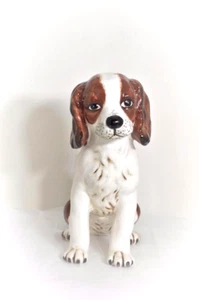 Vintage Glazed Porcelain Dog Sitting Figurine Statue -12" Tall - Made in Japan - Picture 1 of 7