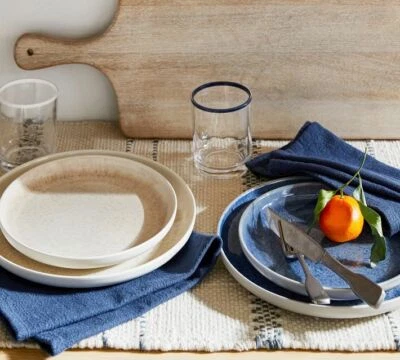 New Pottery Barn Ivory Azure Melamine Salad Plates- Set of 4 - Image 1 of 4