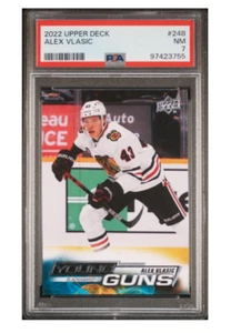 2022-23 Upper Deck Series 1 - Young Guns #248 ALEX VLASIC (RC) PSA 7 NM - Picture 1 of 2