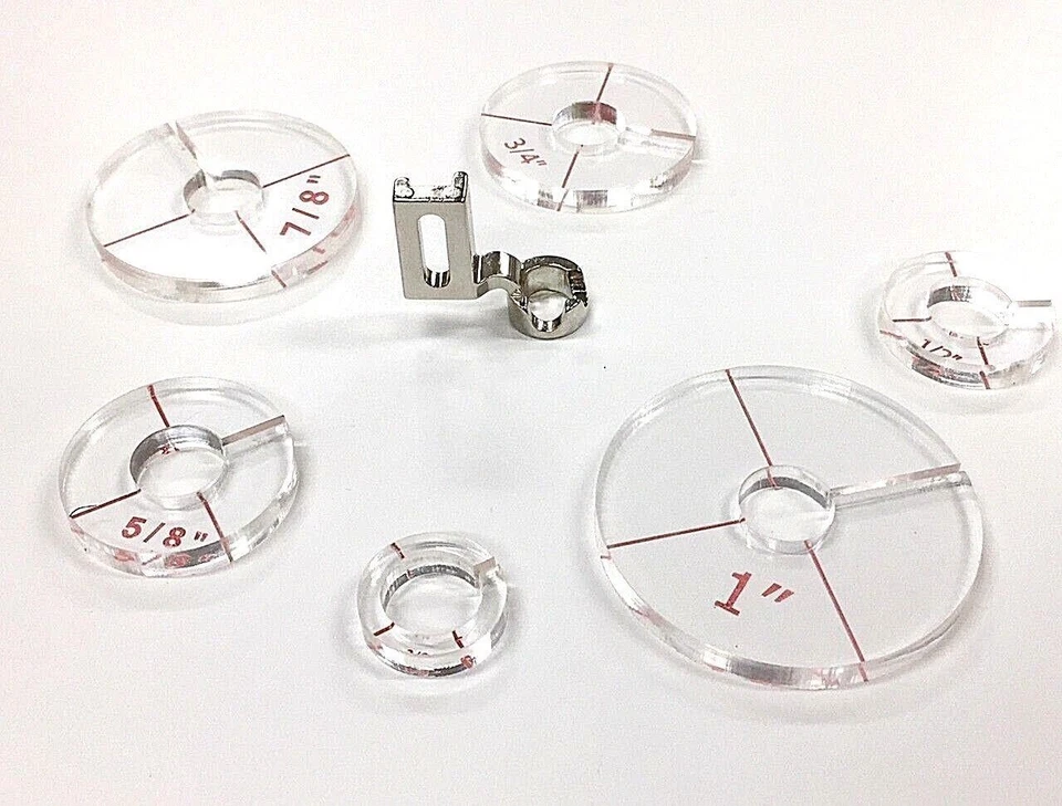 Ruler Foot Industrial Shank +  Echo Ring Clip Set of 6 Sizes - Image 1 of 4