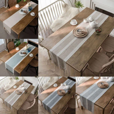 Rectangle Table Runners Tablecloth Jacquard Kitchen Dining Room Party Home Decor - Image 1 of 4