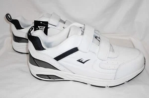Men's Sneakers 9.5W Everlast Sport Mobile NWT White & Navy Hook & Loop Leather - Picture 1 of 6