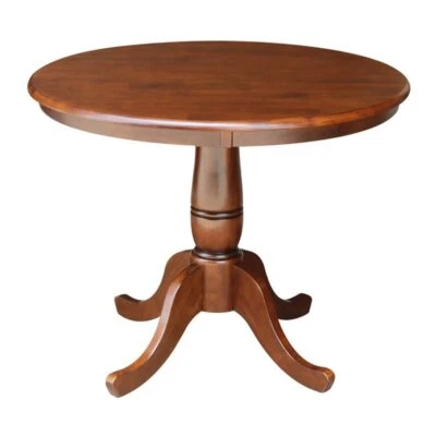 International Concepts 36" Solid Wood Round Top Dining Table in Espresso - Image 1 of 4