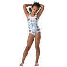 All-Over Print Kids Swimsuit, one piece Girl Swimwear rose drawing purple red