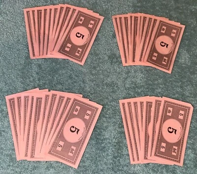 1997 Parker Brothers Monopoly Replacement 37 Pink $5 Bills - Image 1 of 4